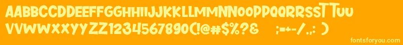 Cupid Deer Font – Yellow Fonts on Orange Background