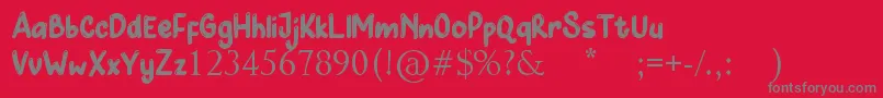 Cupid Love Font – Gray Fonts on Red Background