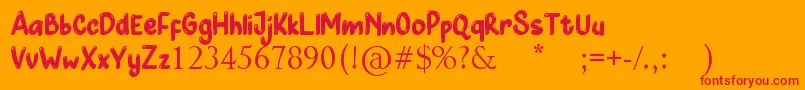 Cupid Love Font – Red Fonts on Orange Background