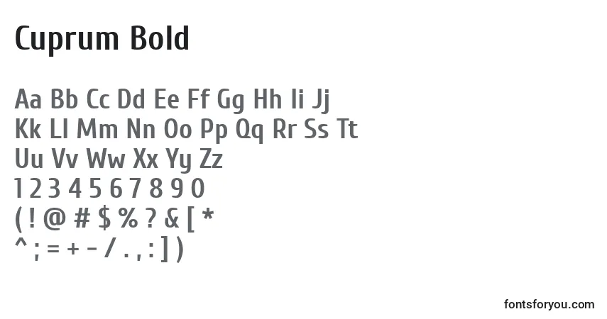 Шрифт Cuprum Bold – алфавит, цифры, специальные символы