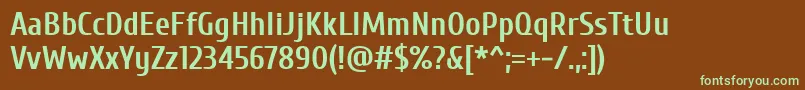 Cuprum Bold-fontti – vihreät fontit ruskealla taustalla