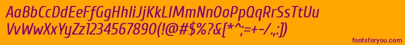 Шрифт Cuprum Italic – фиолетовые шрифты на оранжевом фоне