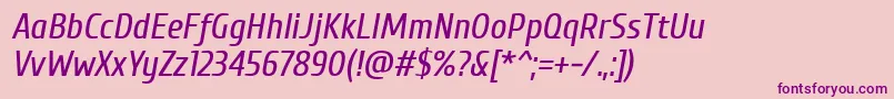 Cuprum Italic Font – Purple Fonts on Pink Background