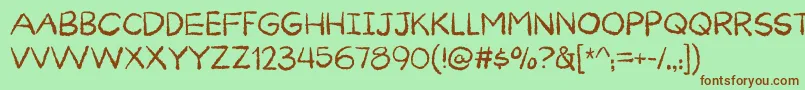 Curiousness DEMO Font – Brown Fonts on Green Background