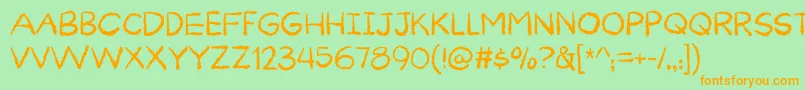 Curiousness DEMO Font – Orange Fonts on Green Background