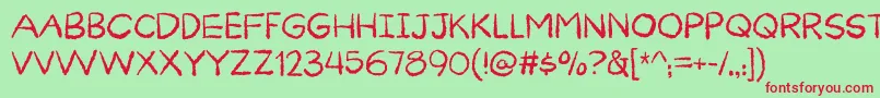 Curiousness DEMO Font – Red Fonts on Green Background