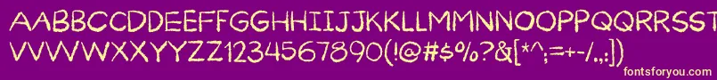 Curiousness DEMO Font – Yellow Fonts on Purple Background