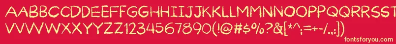 Curiousness DEMO Font – Yellow Fonts on Red Background