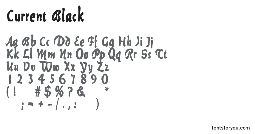 Czcionka Current Black – alfabet, cyfry, specjalne znaki