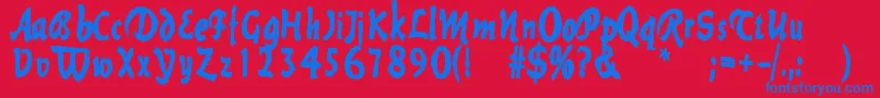 Current Black Font – Blue Fonts on Red Background