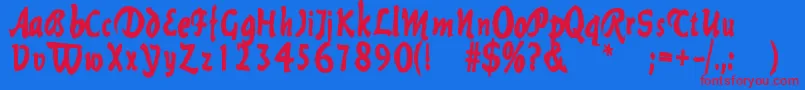 Current Black Font – Red Fonts on Blue Background