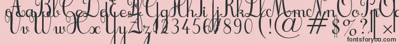 Cursif Font – Black Fonts on Pink Background