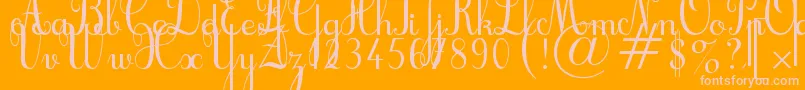 Cursif Font – Pink Fonts on Orange Background