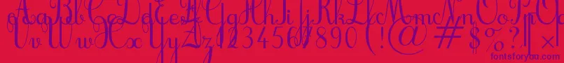 Cursif Font – Purple Fonts on Red Background