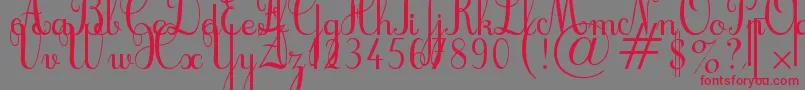 Cursif Font – Red Fonts on Gray Background