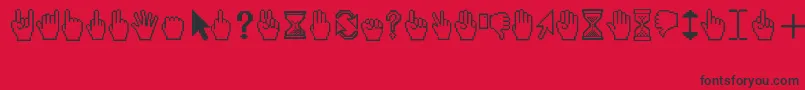 Cursors Font – Black Fonts on Red Background