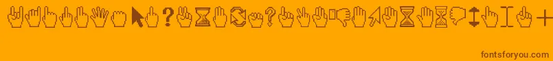 Cursors Font – Brown Fonts on Orange Background
