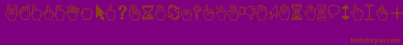 Cursors Font – Brown Fonts on Purple Background