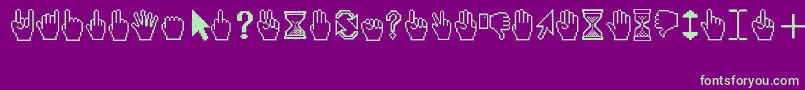 Cursors Font – Green Fonts on Purple Background