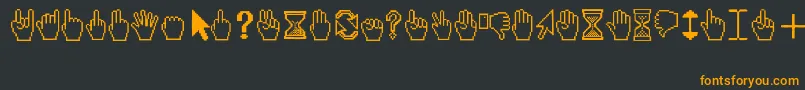 Czcionka Cursors – pomarańczowe czcionki na czarnym tle