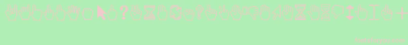 Cursors Font – Pink Fonts on Green Background