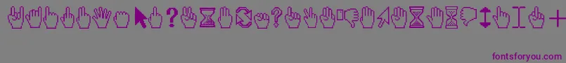 Cursors Font – Purple Fonts on Gray Background