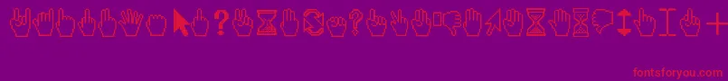 fuente Cursors – Fuentes Rojas Sobre Fondo Morado