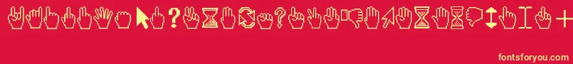 Cursors Font – Yellow Fonts on Red Background