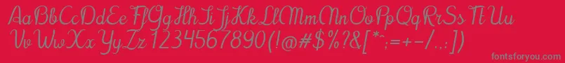 Cursyves-Schriftart – Graue Schriften auf rotem Hintergrund