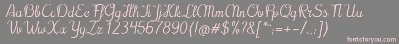 Cursyves Font – Pink Fonts on Gray Background