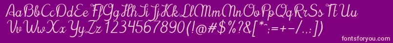 Cursyves Font – Pink Fonts on Purple Background