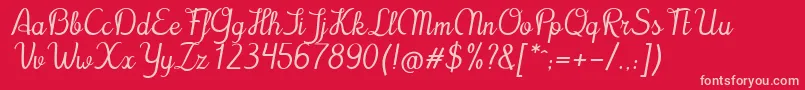 Cursyves Font – Pink Fonts on Red Background