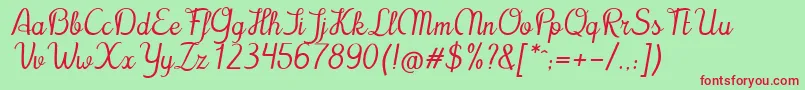 Cursyves Font – Red Fonts on Green Background