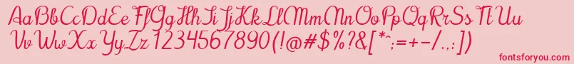 Cursyves Font – Red Fonts on Pink Background