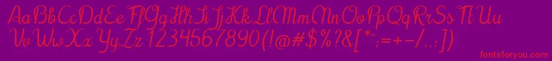 Cursyves Font – Red Fonts on Purple Background