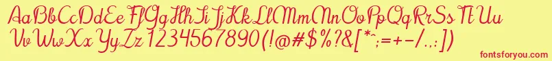 Cursyves Font – Red Fonts on Yellow Background
