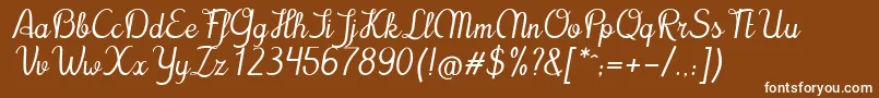 Cursyves Font – White Fonts on Brown Background