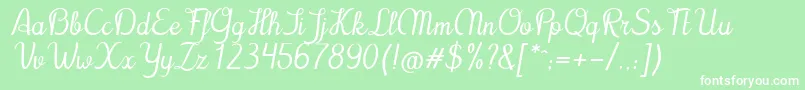 Cursyves Font – White Fonts on Green Background