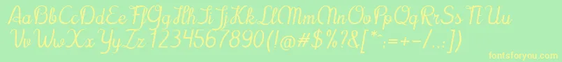 Cursyves Font – Yellow Fonts on Green Background