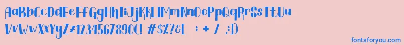 Curtina Font Font – Blue Fonts on Pink Background