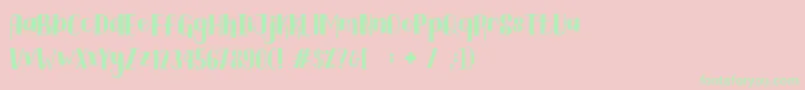 Curtina Font-Schriftart – Grüne Schriften auf rosa Hintergrund