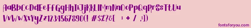 フォントCurtina Font – ピンクの背景に紫のフォント