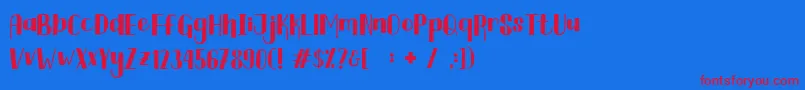 フォントCurtina Font – 赤い文字の青い背景