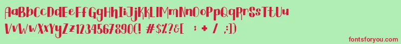 Шрифт Curtina Font – красные шрифты на зелёном фоне