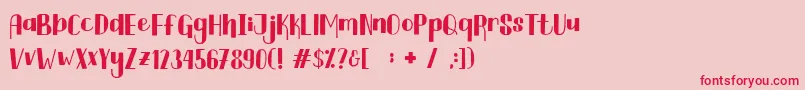 Шрифт Curtina Font – красные шрифты на розовом фоне