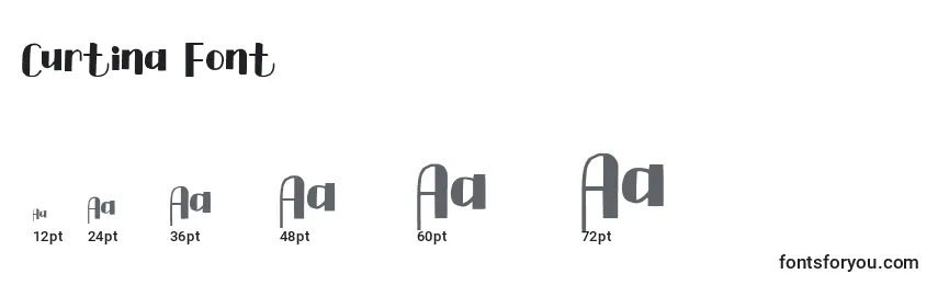 Размеры шрифта Curtina Font