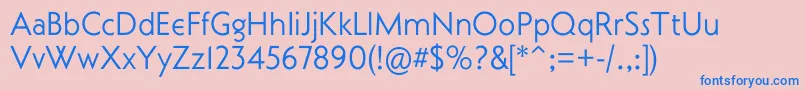 CurwenSans-Schriftart – Blaue Schriften auf rosa Hintergrund