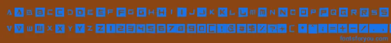 Cut It Out Font – Blue Fonts on Brown Background