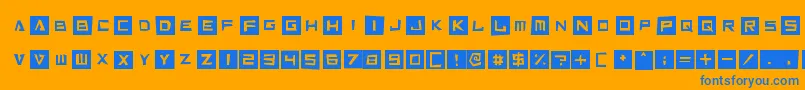 Czcionka Cut It Out – niebieskie czcionki na pomarańczowym tle