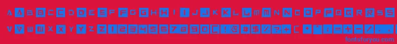 フォントCut It Out – 赤い背景に青い文字